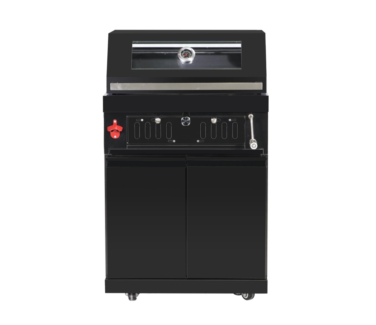 Courtyard Stainless Steel 304  Black Titanium Trolley Charcoal-Fueled Outdoor Barbecue Grill