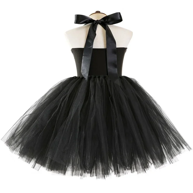 Kid Halloween Party Cosplay Black Cat Ear Headband Hairband Performance Stage Dance Wear Costume Set Clothes