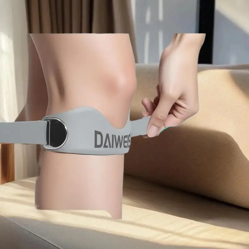 Silicone Patellar Knee Brace with Stabilizing Ring, Supportive Strap for Running, Basketball
