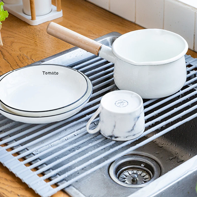 

Foldable Drain Rack, Dish Drying Rack, 304 Stainless Steel Kitchen Sink, Kitchen Bowl Storage, Water Filter Frame Drain Basket