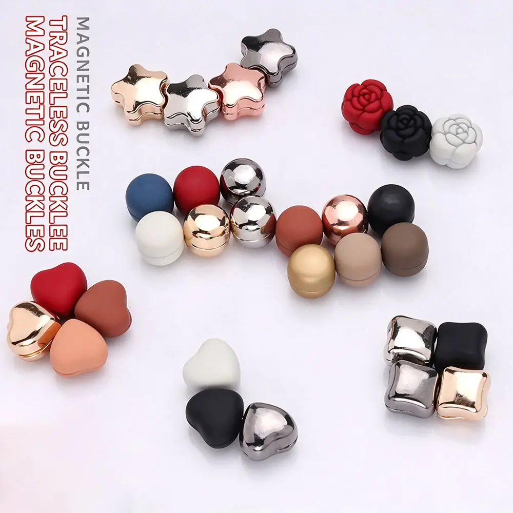 Magnetic Closure Magnetic Scarf Pins Flatback Style Plated Finish Magnetic Headscarf Pins Round Shape Magnetic Button Clasps