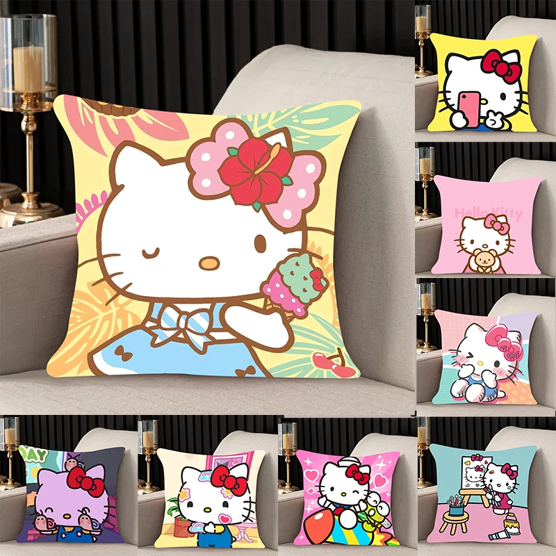 

Pillow Cover Hello Kitty room bedroomo office coffee shop car Dakimakura Throw Pillows iving room Pillowcase Kawaii Girl style