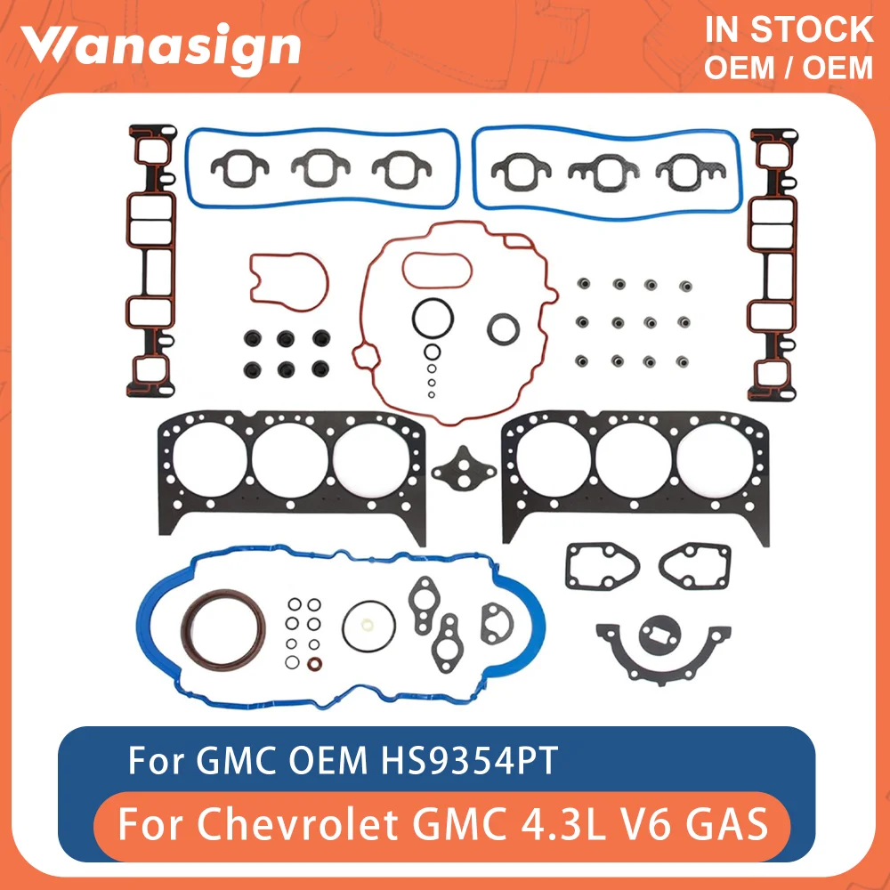 

Engine Full Gasket Set Fit 4.3 L For Chevrolet Blazer Astro GMC Oldsmobile Isuzu Savana 1500 4.3L V6 GAS 1996-2006 HS9354PT