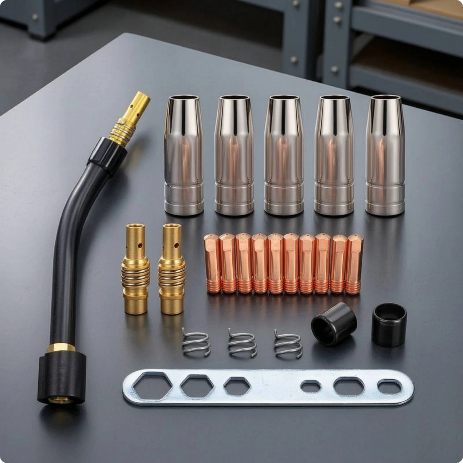 24 Pieces 15AK Torch Parts Kit Replacement Metal Joining Accessory Kit Gas Nozzle Industrial-Grade Hardware Compact for Welders