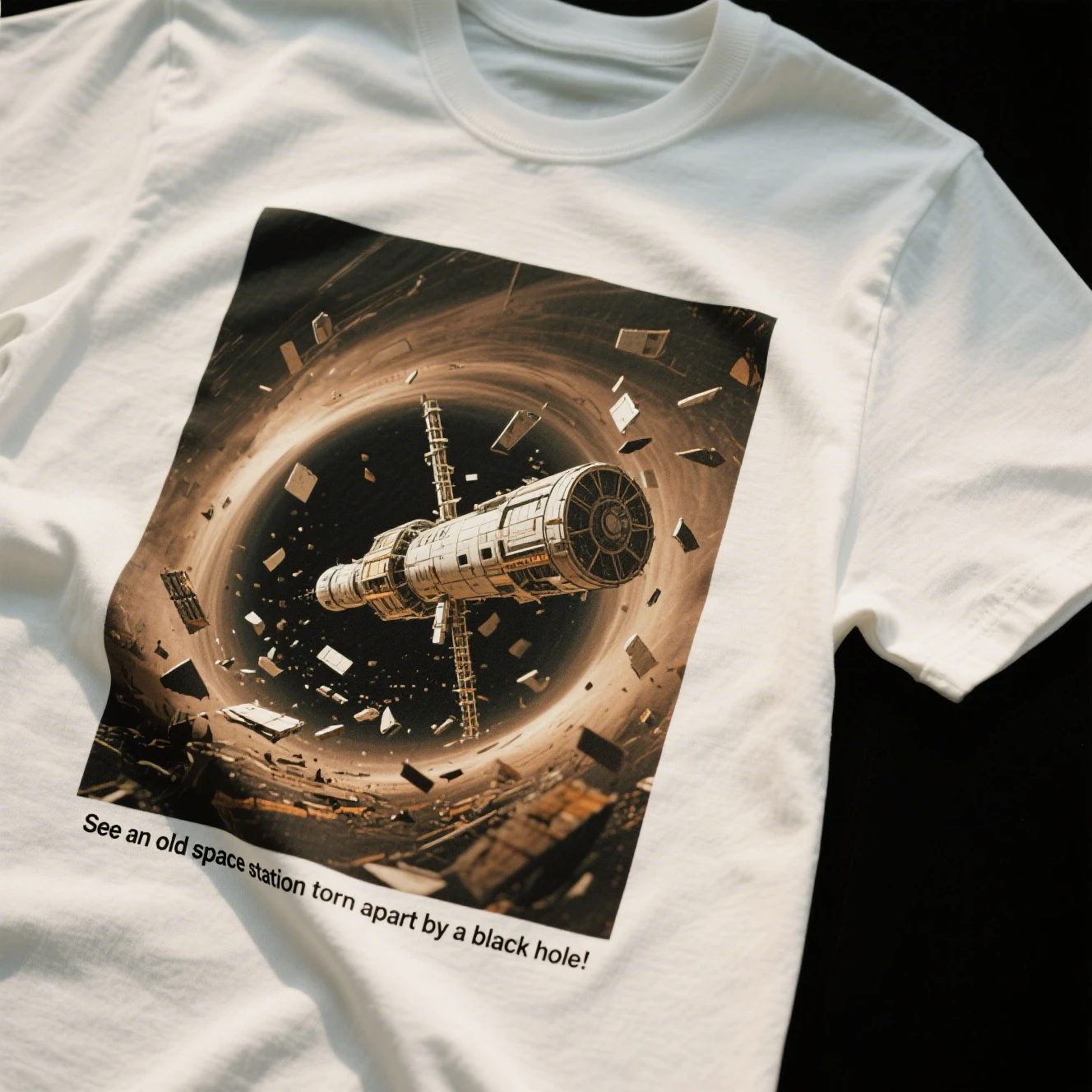 

Black Hole Graphic Printing Summer Luxury Brand Pure Cotton Men's and Women's T-shirt Short Sleeve Street Trend Fashion Clothing
