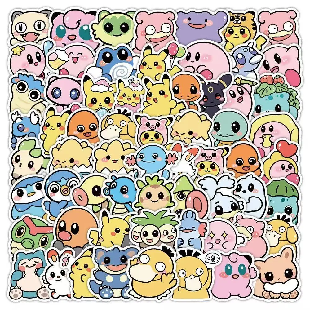 

50/100PCS Kawaii Anime Pokemon Stickers Pikachu Decals DIY for Laptop Luggage Skateboard Phone Cartoon Kid Toy Gift Stickers
