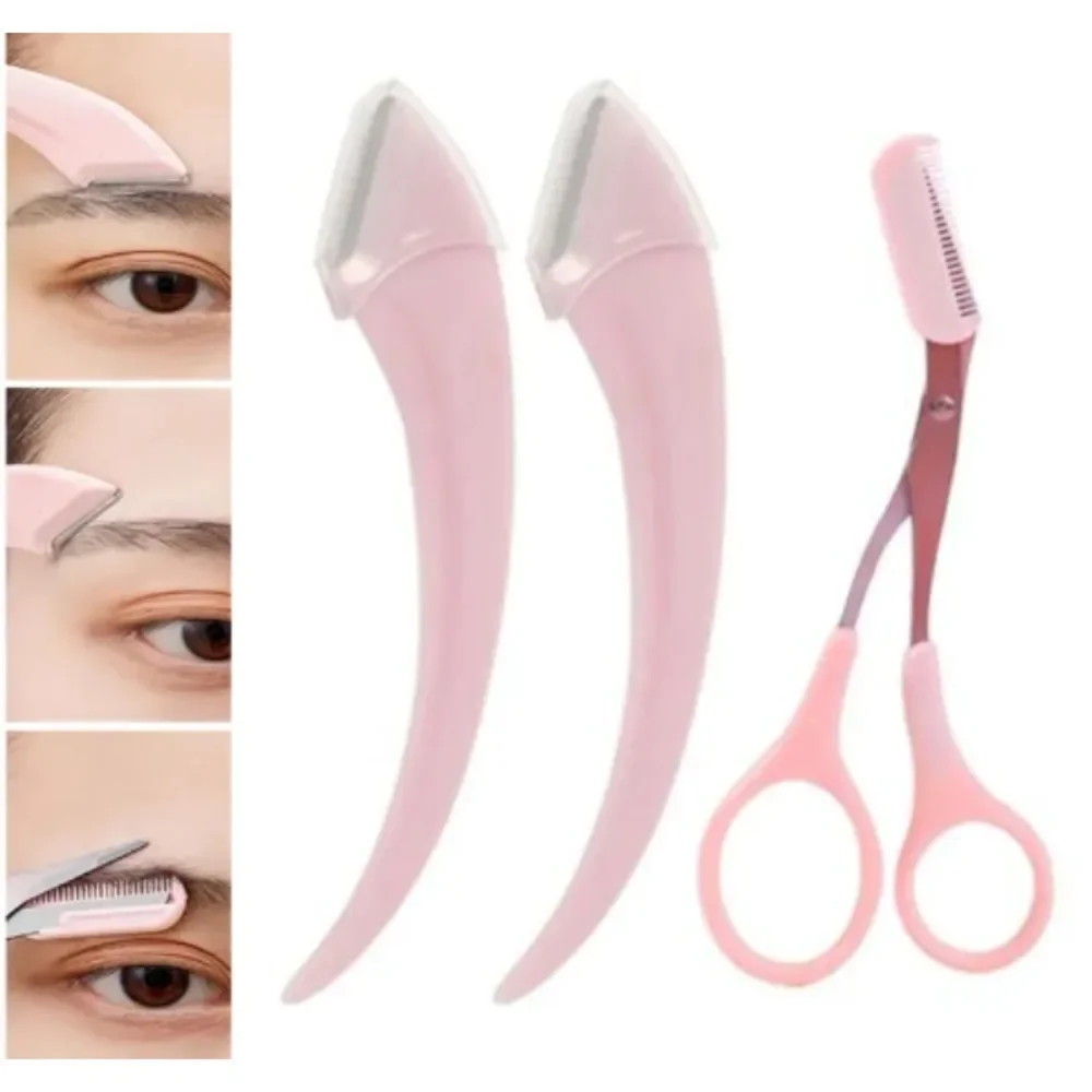 Professional Eyebrow Trimming Knife Eyebrow Face Razor for Women Eyebrow Scissors with Comb Brow Trimmer Scraper Accessories