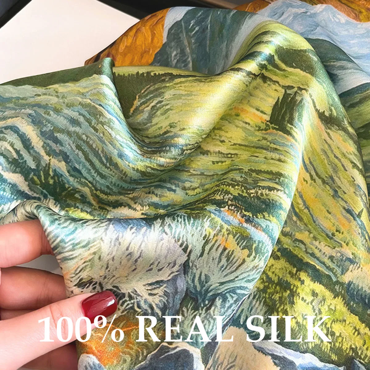 

100% натуральный чистый женский шарф, квадратный платок, женские шарфы для волос на шею, дизайнерский платок с принтом, модные шарфы для девочек, новинка 2026 года