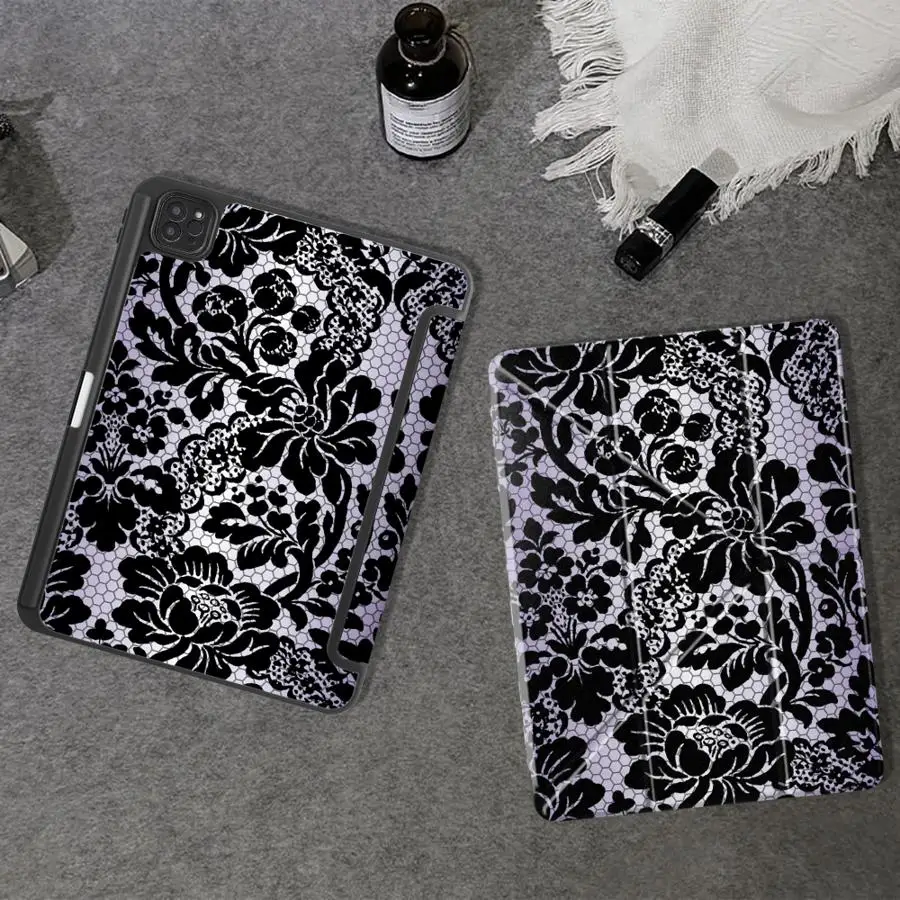 Tablet Case For iPad Pro 2025 Pro 11th 10th 9th 8th 7th 12.9inch Mini 6 7 Air 4 5 M3 M2 1 2 M4 11inch Holder Cover Lace Trim