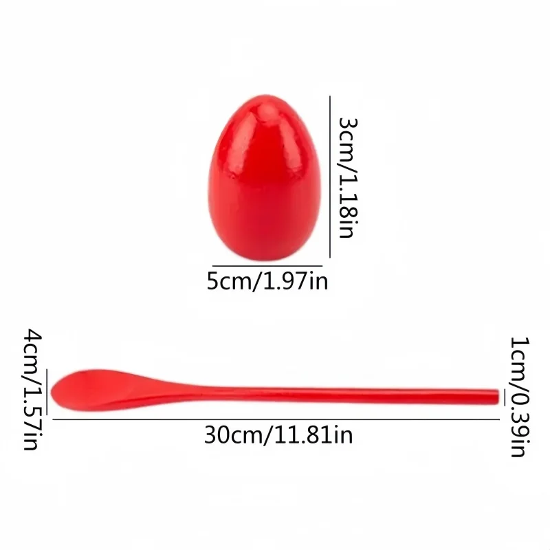 몬테소리 조기 학습 밸런스 훈련 스푼 장난감, 계란 경주 게임, 나무 밸런스 스푼 감각 훈련, 야외 장난감 선물, 6 개