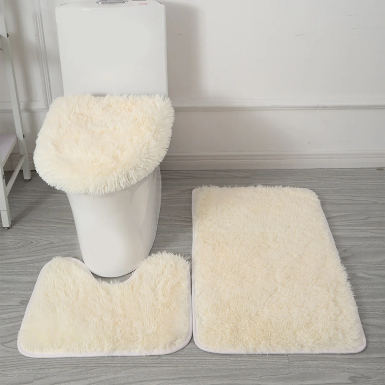 Toilet Seat Cover 3Pcs Set Bath Mat Shower Room Floor Rug Home Bathroom Anti-Slip Absorbent Doormat Bathtub Decor Carpet