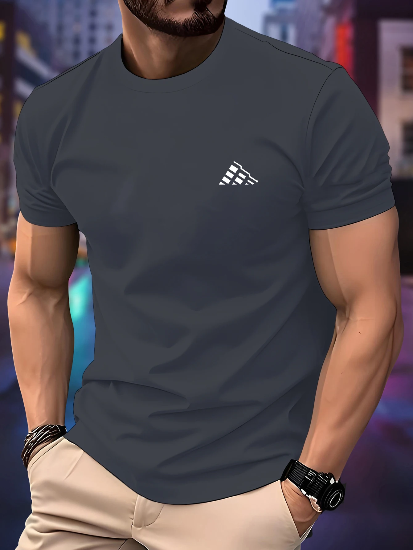 

Новая мужская футболка для бега, весенне-летняя тонкая футболка с изогнутым принтом, быстросохнущая дышащая спортивная футболка с короткими рукавами для фитнеса