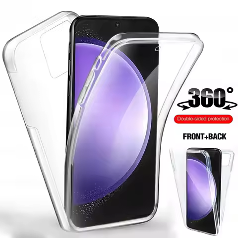 360° Full Body Double Case For Samsung Galaxy S24 S23 S22 S21 S20 Ultra S10 S9 S8 Plus TPU Clear Cover Funda With Hole