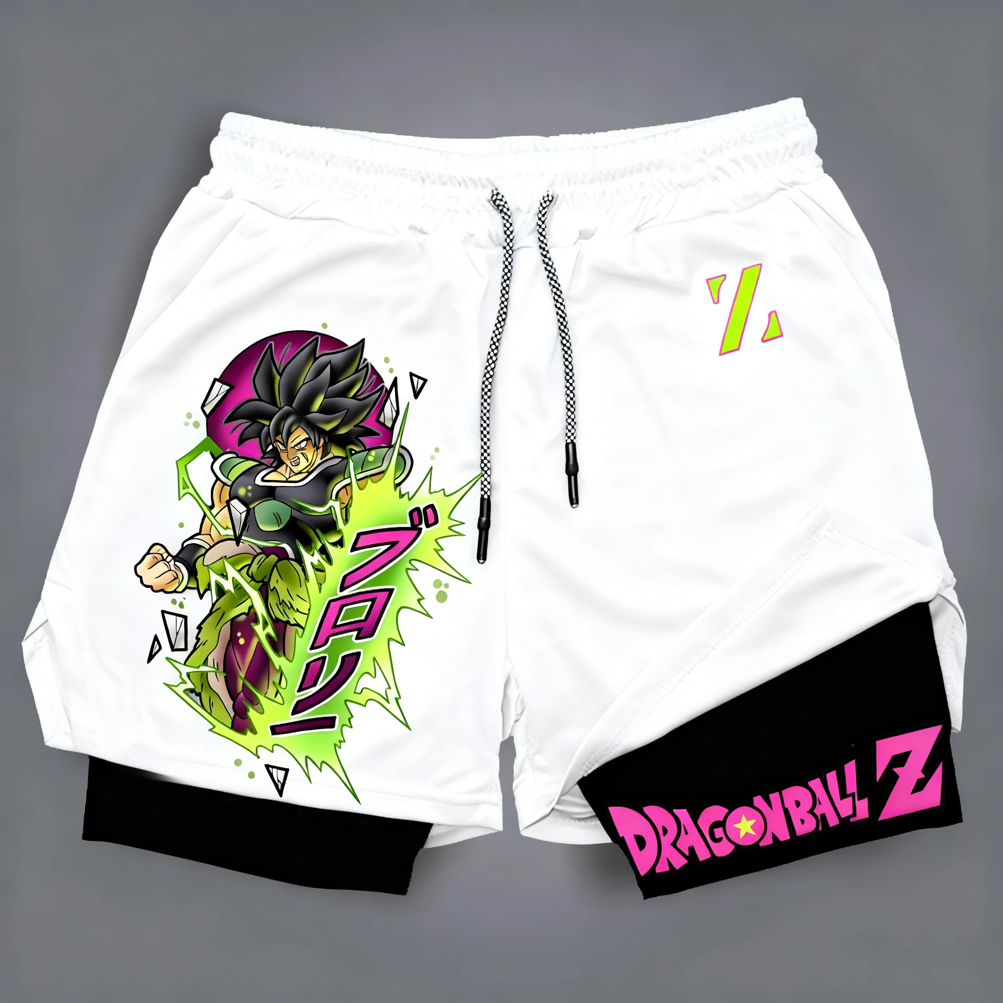 Двухслойные шорты с принтом Dragon Ball Animation GOKU, американские летние модные спортивные черные шорты для мужчин и женщин