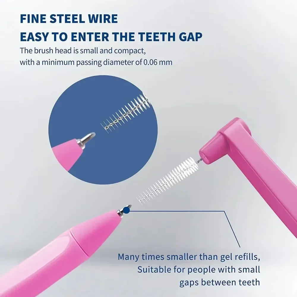 AG 20 шт./кор. межзубная щетка для стоматологической ортодонтии, инструменты для чистки зубов, мягкая мини-щетка с пылезащитным чехлом