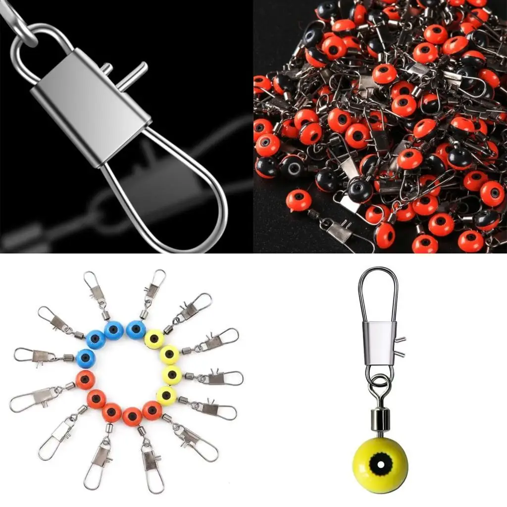 

R6FE 100Pcs Fishing Floating Space Beans Rotate Bobber Connectors Sea Saltwater Fishing Tool Swivels Equipment Easy to Use