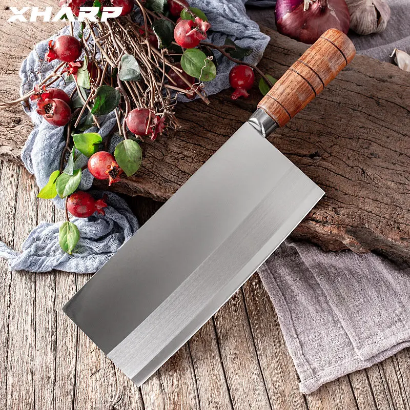 XHARP Stainless Steel Cleaver Meat Vegetable Slicing Chef Knife Restaurant Hotel Use Kitchen Knife Chef Butcher Knives Tools