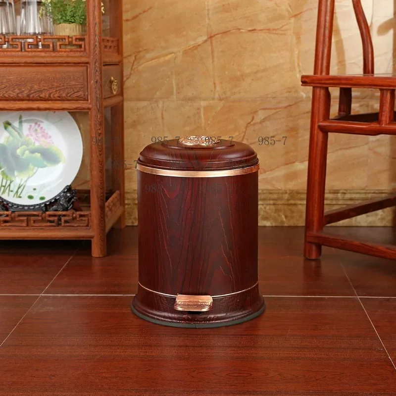 Gold Stainless Steel Foot Pedal Trash Can, European Style for Bathroom Kitchen Living Room