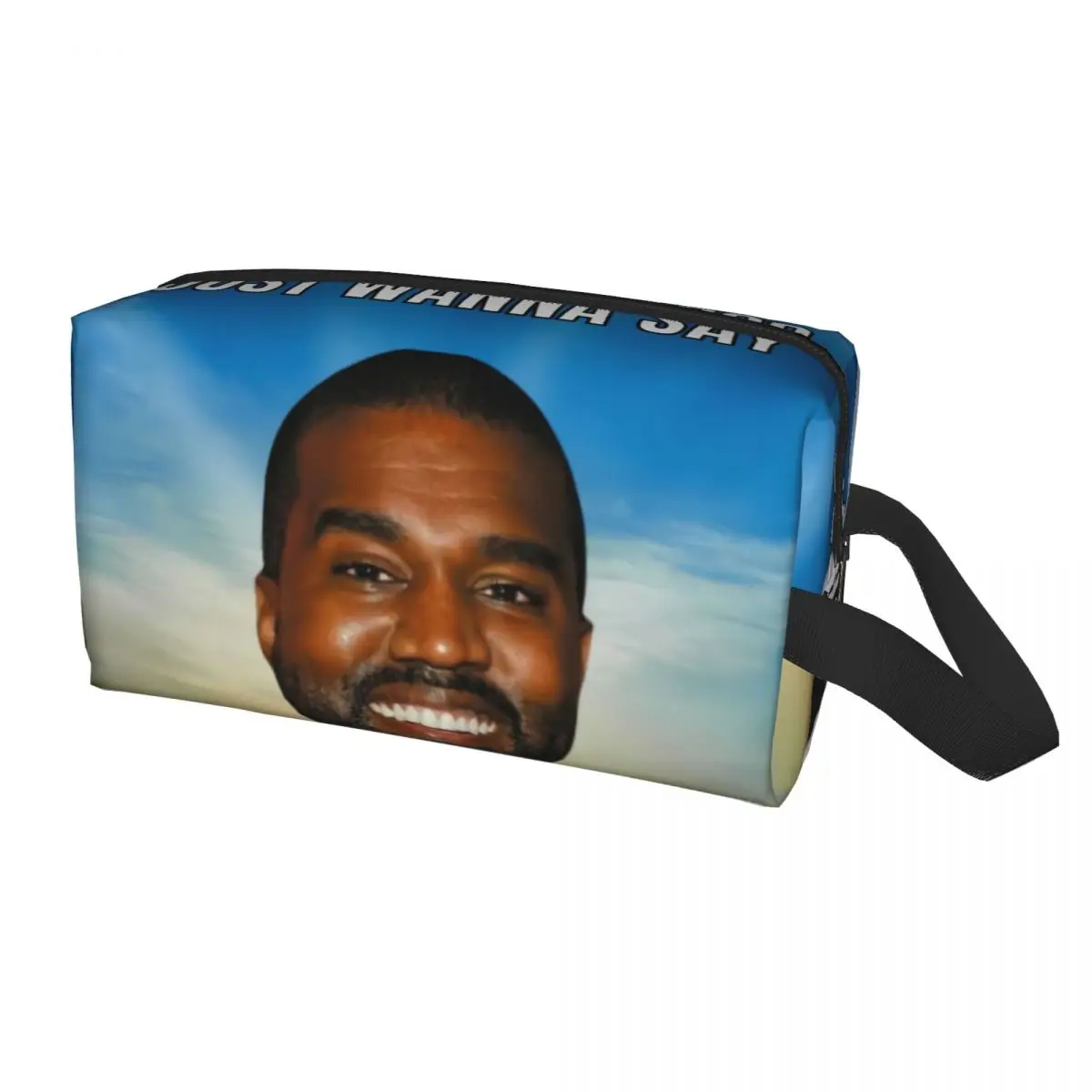 Cute Funny Kanye West Meme Travel Toiletry Bag for Women Rapper Music Producer Cosmetic Makeup Bag Beauty Storage Dopp Kit