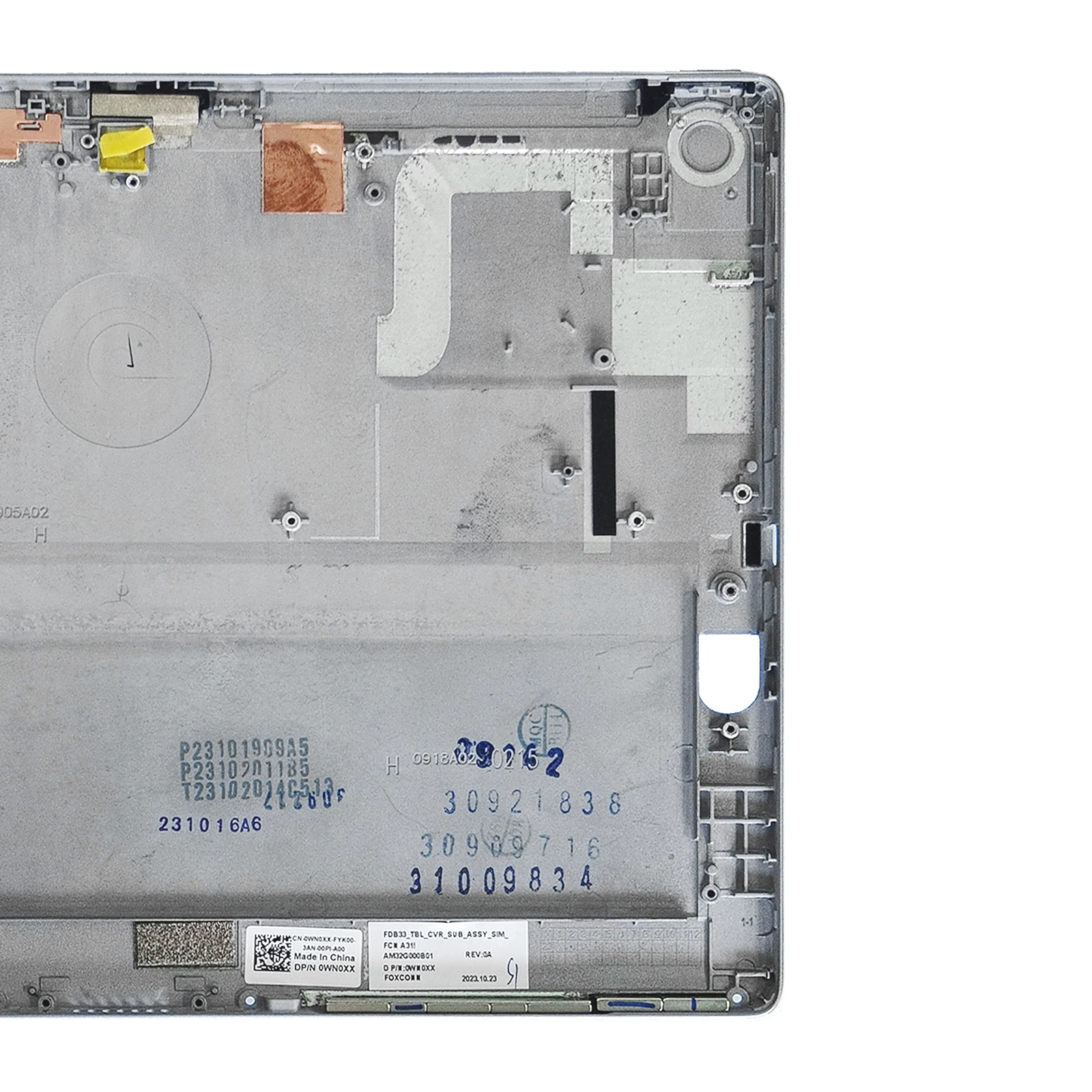 0WN0XX لأجهزة الكمبيوتر المحمول Dell Latitude 7320 2in1 غطاء خلفي LCD قابل للفصل غطاء للكمبيوتر المحمول FDB33