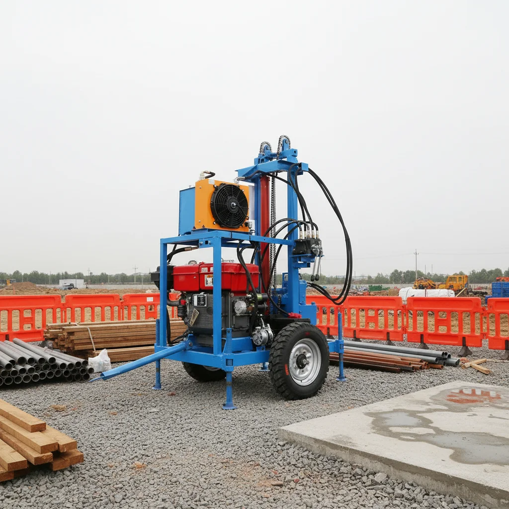 300m Depth Heavy Duty Hydraulic Water Well Drilling Rig Diesel Engine Well Drill Machine 90-350mm Drill Diameter