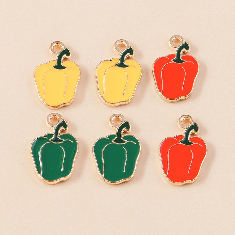 10 Stück Niedliche Emaille-Anhänger in Form von Kürbis, Orange und Pilz für Schmuckherstellung, Ohrringe, Halsketten, Armbänder, DIY-Bastelbedarf – Detail 5