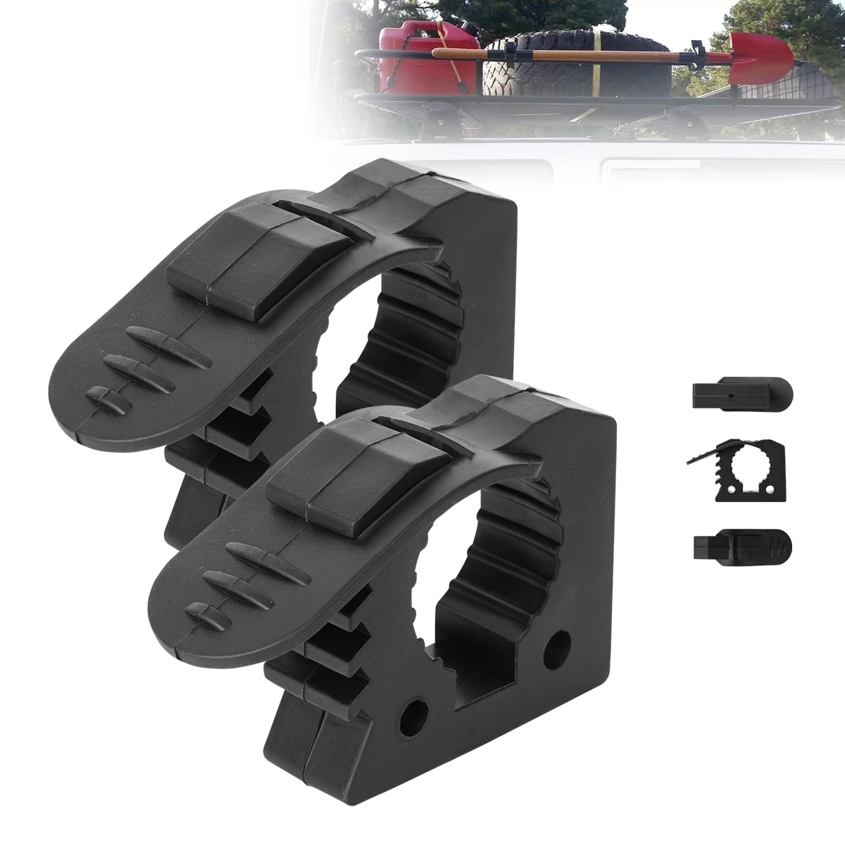 Rubber Clamp for Mounting Tools Equipment Shovel Holder Bracket For Offroad ATV UTV Truck Accessories Trailer RV Boat