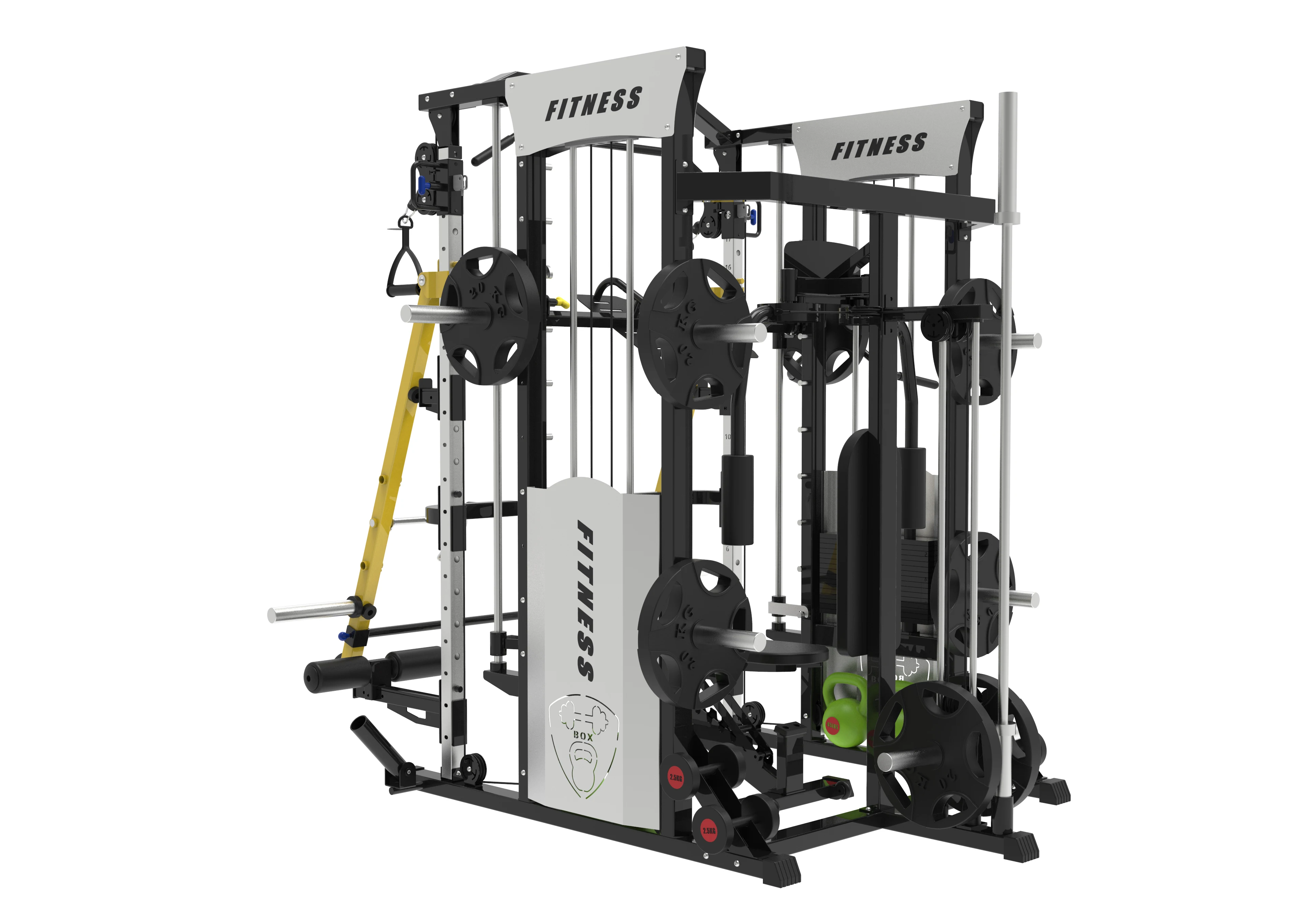 Home Gym Multifunction Smith Cable Machine Equipment Functional With Trainer Heavy  Power Cage