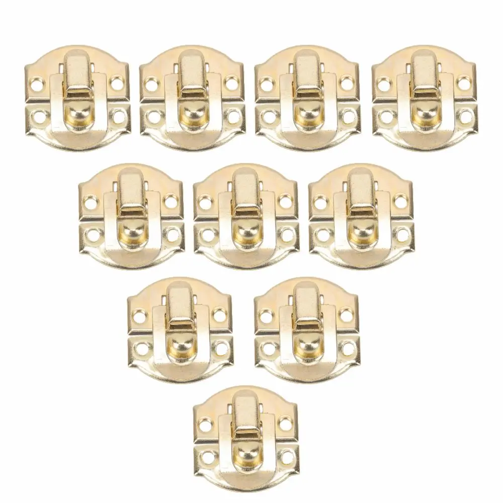 Iron Material Decorative Hasp Latch Gold Color 20mm Size Jewelry Box Lock Buckle Screws Included Yellow Finish Toggle Hasp Latch