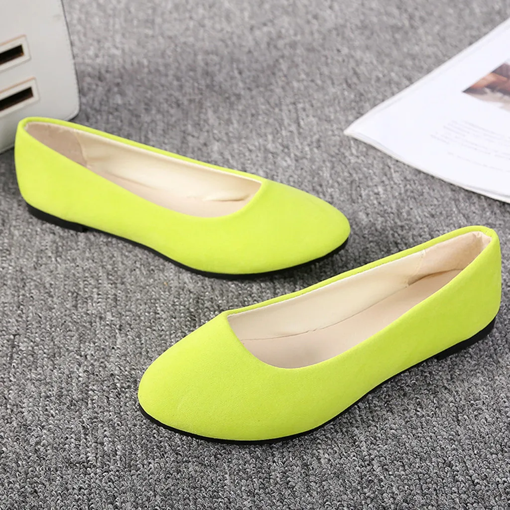 Fashion Shallow Round Toe Slip On Flat Shoes Solid Color Outdoor Walking Party Travel Lightweight Brethable casual Shoes