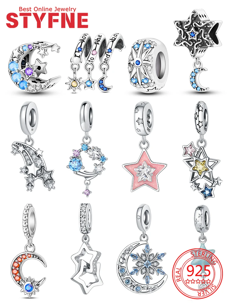 

Hot Selling 925 Sterling Silver Blue Starlight Infinite String Decoration Meteor Pendant DIY Women's High-End Jewelry