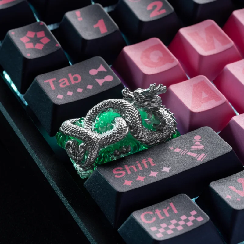 

Dragon/Aqua Ball Keycap 1.75U/1U/esc Translucent Customized Handmade Resin Drip Key Caps for Mechanical Keyboard Gaming Gifts