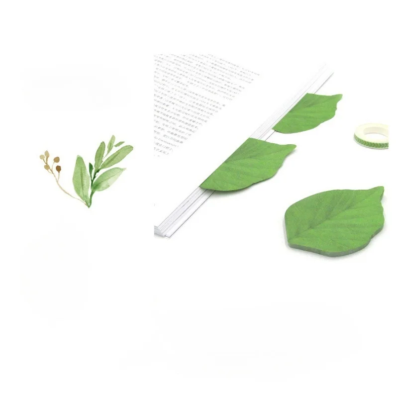 Simulation Tree Leaves Sticky Notes, Minimalist Notepad for Messages, Creative Memo Paper, Simple Convenience Wish Notes.