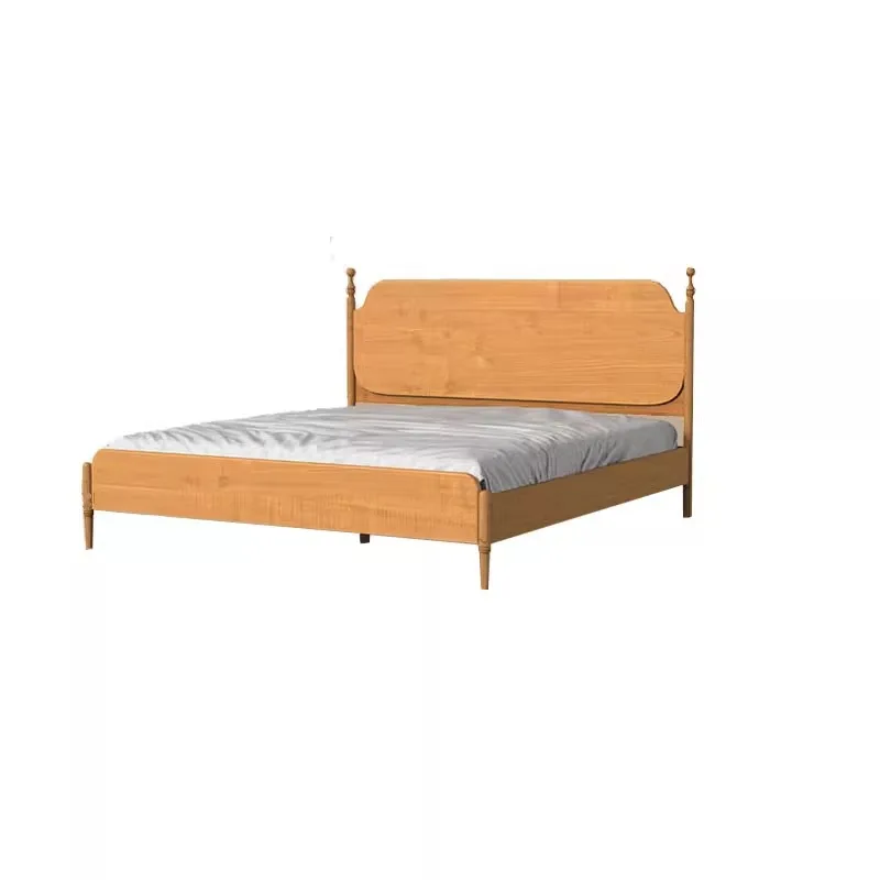 Konfigurowalne nordyckie retro łóżko w stylu japońskim z drewna wiśniowego, proste meble do sypialni, łóżko ślubne 1,8 metra