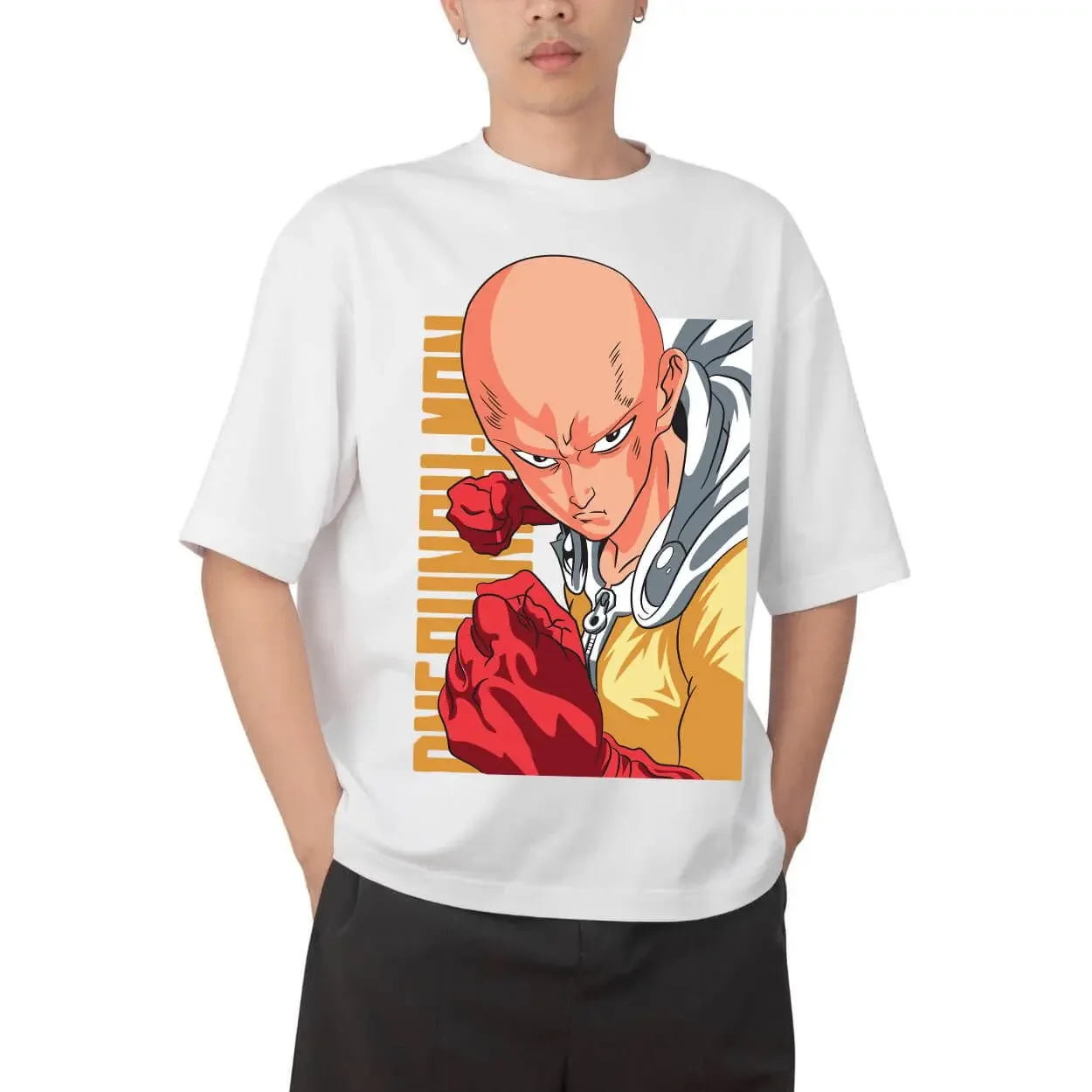 

Футболка мужская One Punch Man Saitama Ok Hero с аниме-принтом, летняя повседневная уличная одежда оверсайз из хлопка, японская манга, коллекция 2026