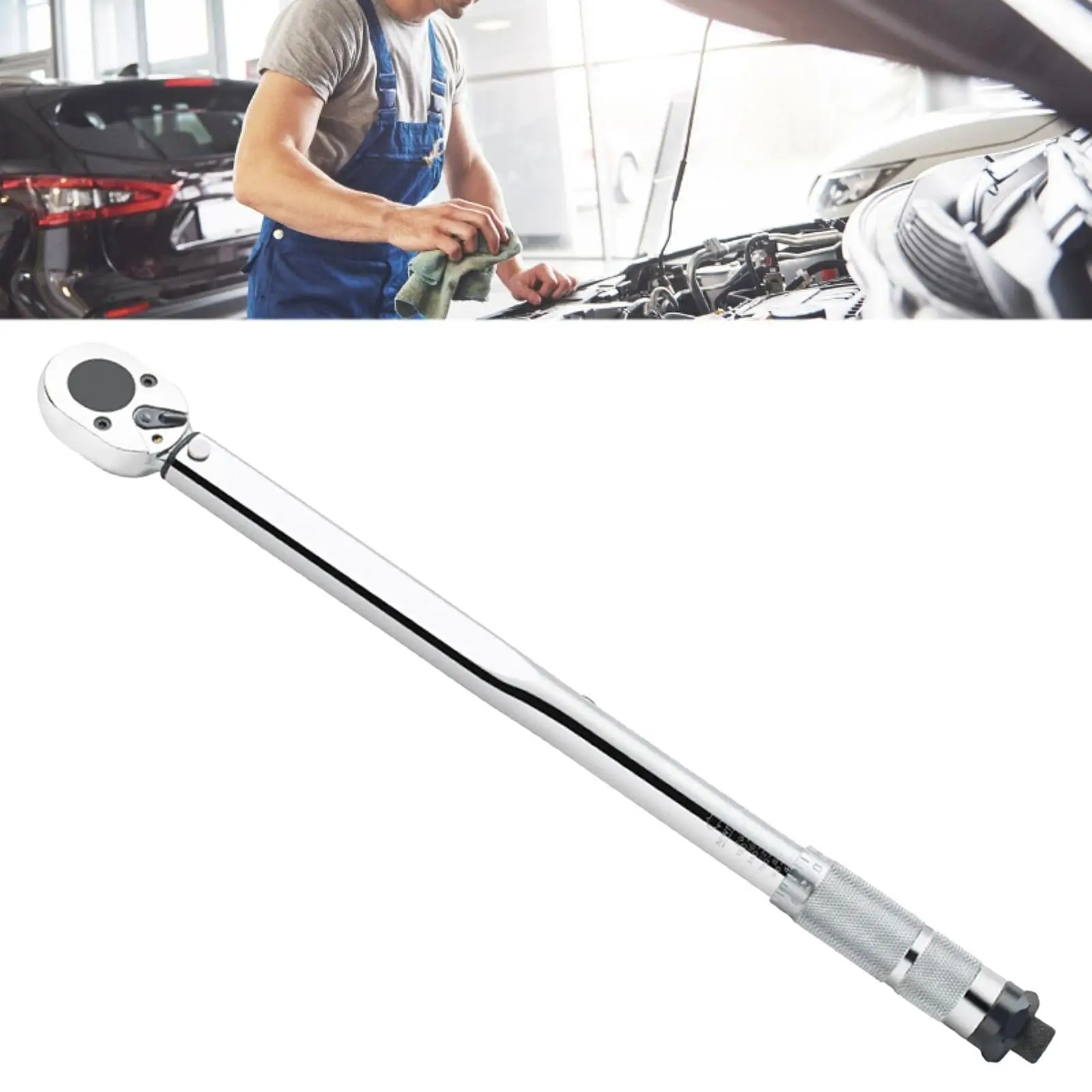 1/2inch Drive Torque Wrench Spanner Smooth Action Mechanism Ergonomic Handle for Electrical Engineering Versatile 16.6inch Long