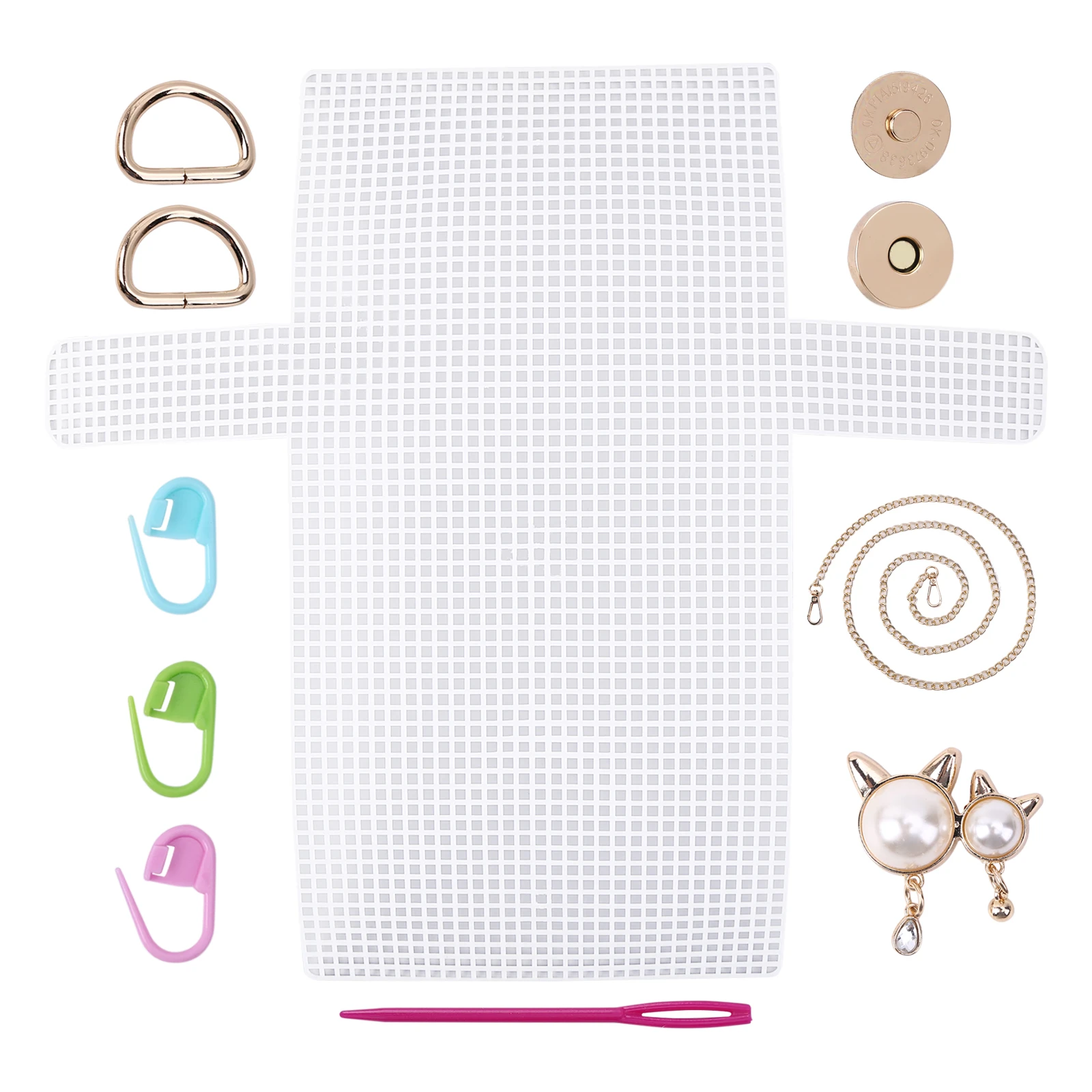 

DIY Materials Kit Knitting Crochet Bags Kit Mesh Plastic Frame Sheet for DIY Making Bag Auxiliary Weaving Shoulder Bag Accessory