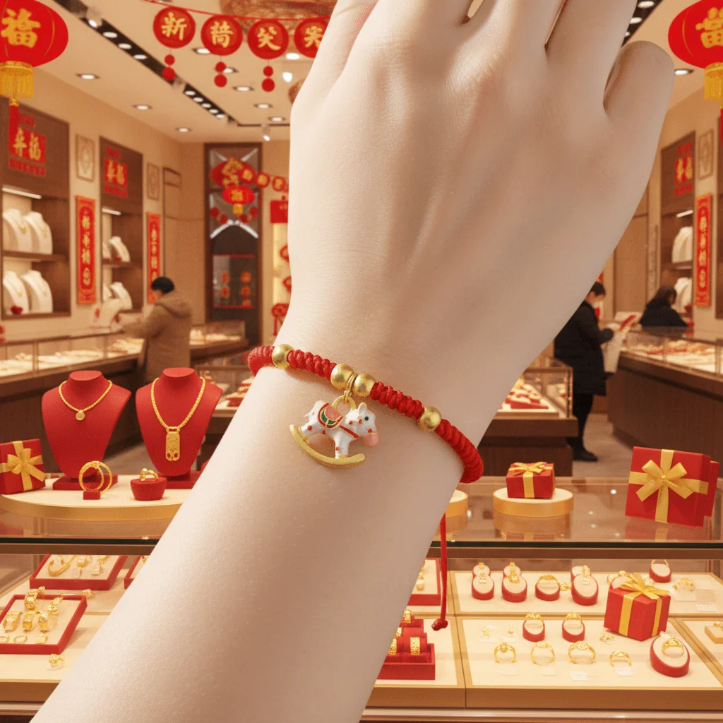 

Chinese Style Horse Year Bracelet Zodiac Horse Braided Fortune Hand Jewelry Fortune Blessing Lucky Pony Red Rope Decoration Gift