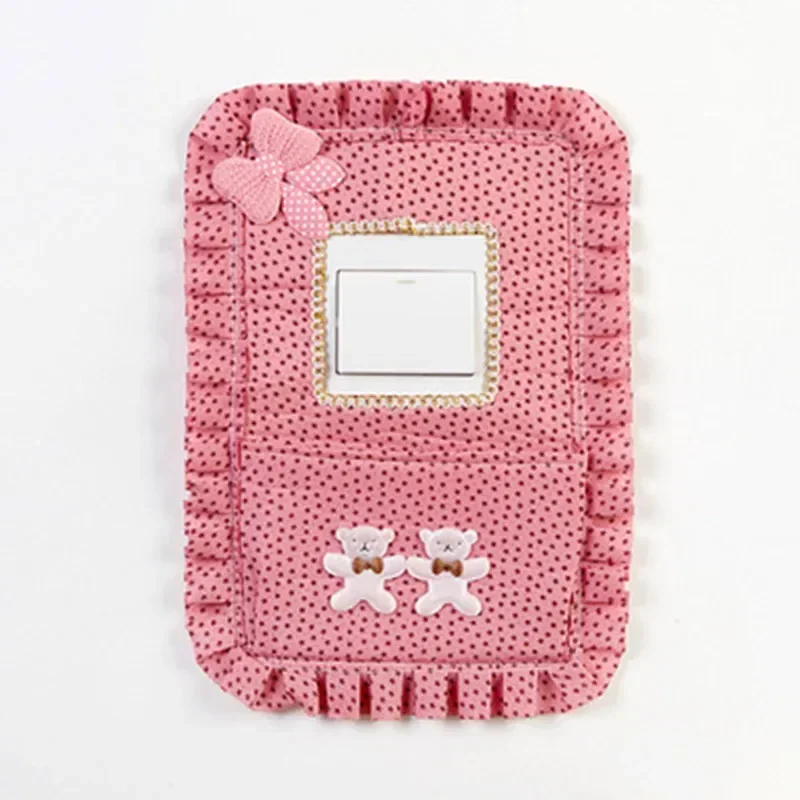 Fabric Switch Stick with Pocket Socket Sets Mobile Phone Key Bag Switch Dustproof Cover Case Light Switch Cover  스위치 커버  Covers