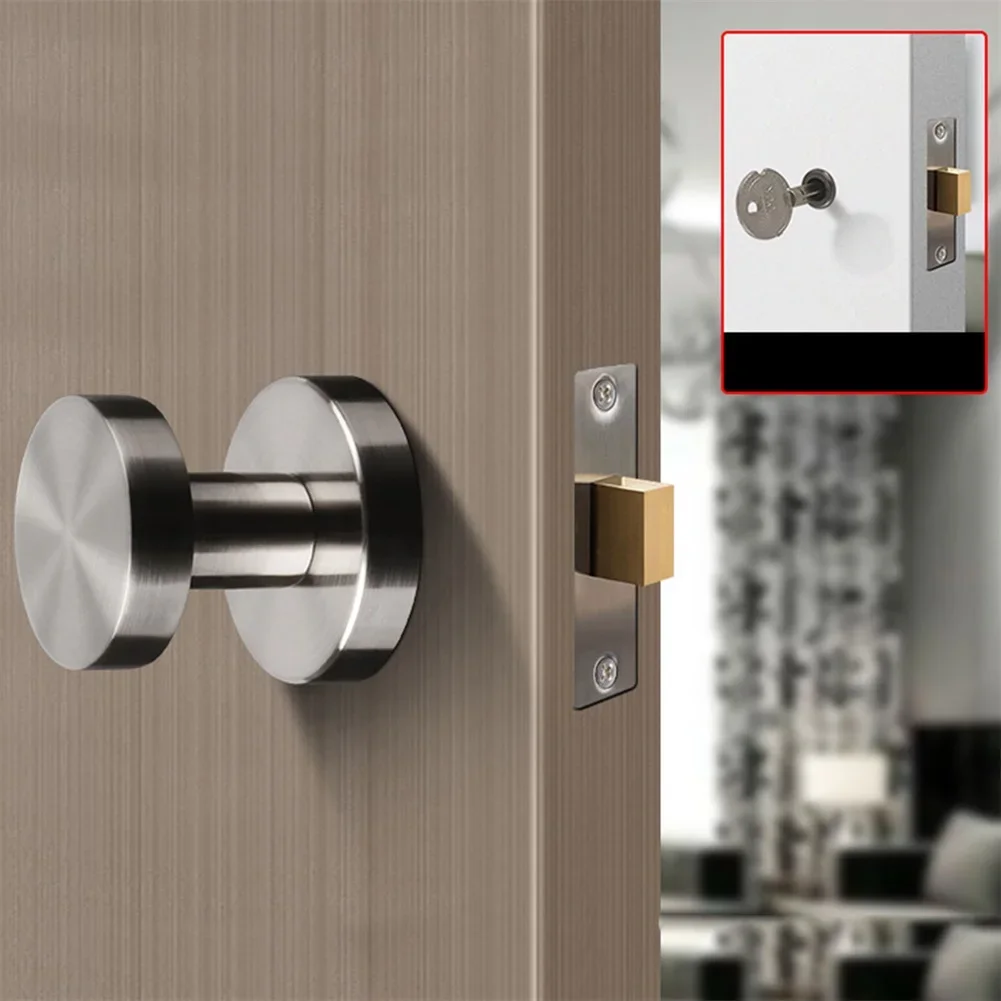 

Invisible Door Lock Single Sided Handle Lock Zinc Alloy Rotary Switch With Keys Home Office Bedroom Room Wooden Door Lock