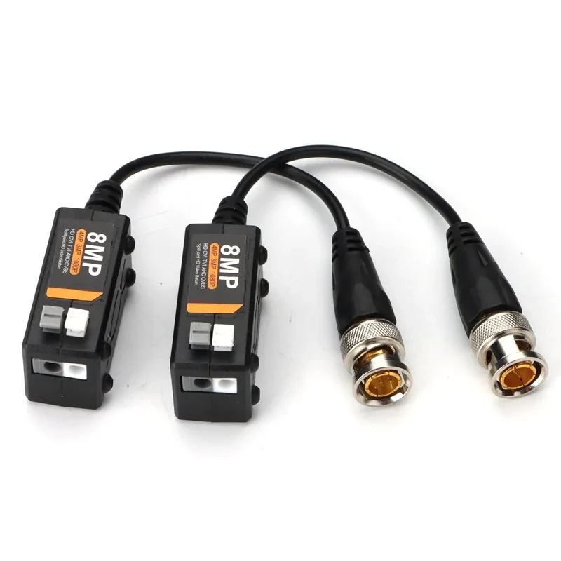 5Pairs 8MP 4K Video Balun Accessories Passive Twisted Pair Transmitter Coax converter BNC Connector Coaxial to UTP RJ45