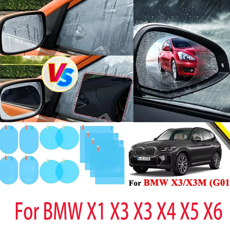 

Для BMW X1 X2 X3 X4 X5 X6 зеркало заднего вида для автомобиля и мотоцикла, водонепроницаемая, противотуманная, размораживающая, прозрачное окно, водонепроницаемая пленка