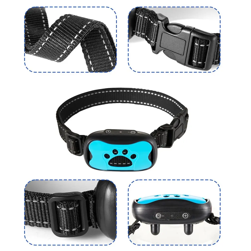 Dog Bark Collar Rechargeable Bark Collar Humane No Shock Barking Collar Vibration Beep Bark Collar for Small Medium Large Dogs