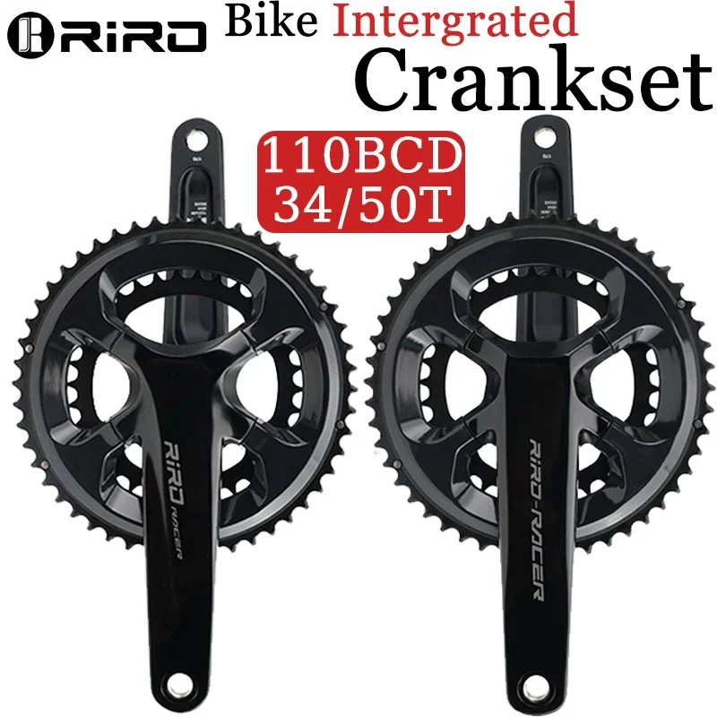 RIRO 110BCD Road Bike Crankset 2*10/11/12S Folding Bike Crankset 34/50T 170mm Crank Double Chainring for SRAM SHIMANO