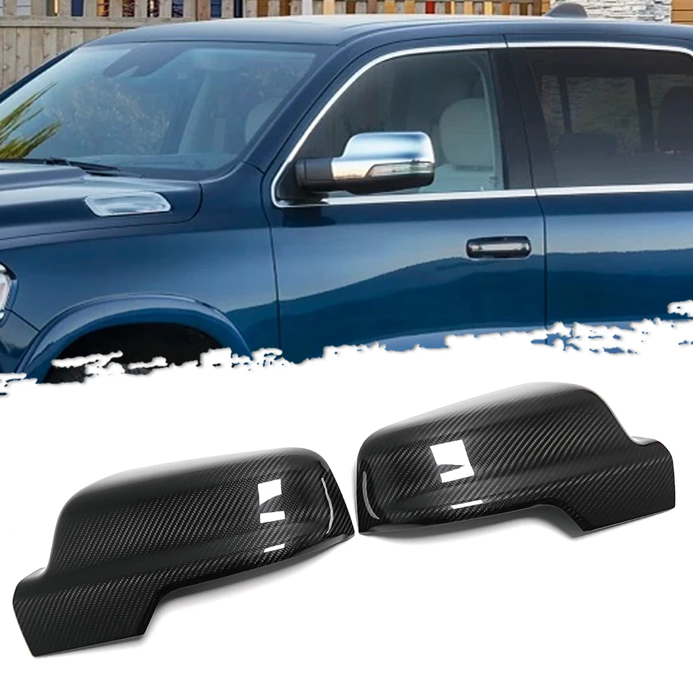 for Dodge Ram 1500 All Edition Fifth Generation 2019-2023 Wing Mirror Cover Rearview Mirrors Caps Shell Dry Carbon Fiber