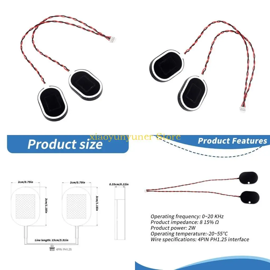 

P9JB Lightweighted 2030 Loudspeaker 8Ω 2W with 4Pin PH1.25 Connection Cavity Speakers for Easy Installation in Displays Small