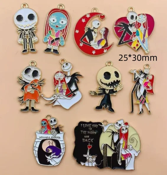 10 pcs Cartoon Halloween Mix Charm Pendants Enamel Craft, Perfect for DIY Earrings, Bracelets, Neck Handmade Craft Supplie