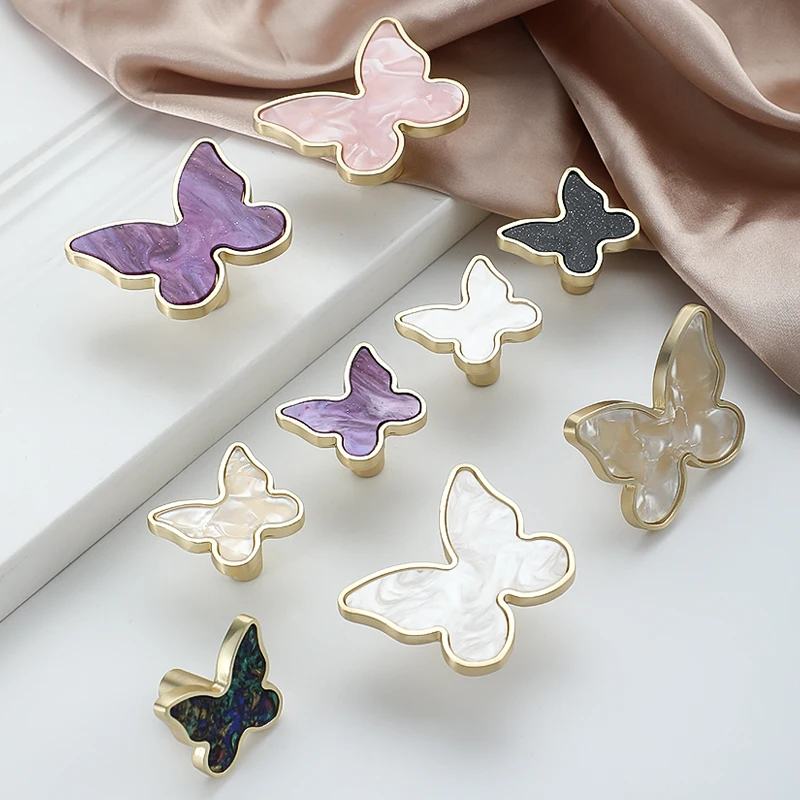 Handles Drawer Cabinet Furniture Kitchen Handles for Cabinet Knob Door Drawer Furniture Kitchen Knob Butterfly Shape Zinc Alloy