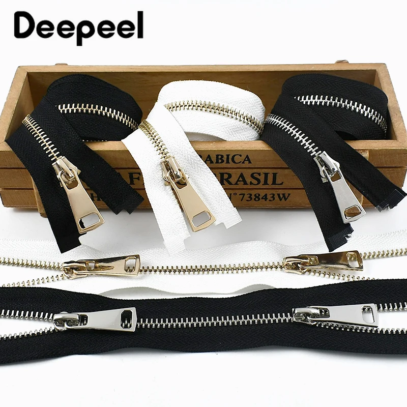 

2Pcs 5# Metal Zippers 60-150cm Single/Double Zips Sliders Clothes Down Jacket Closure Zipper Repair Kits DIY Sewing Accessories