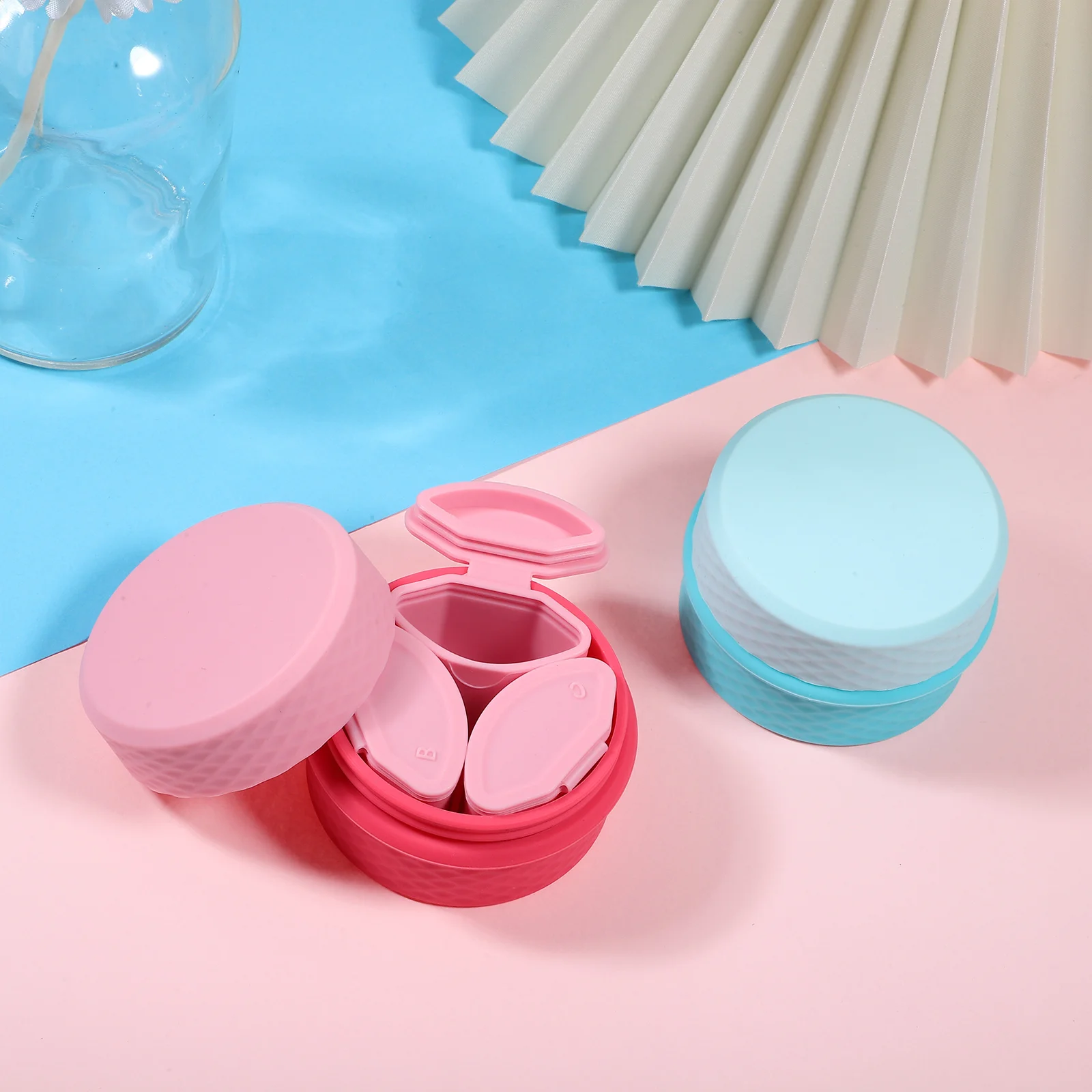 

2 Pcs Silicone Container Travel Containers Size Toiletries Bottles Small Empty Lotion Jars for Cream Silica Gel